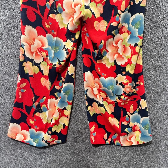 Ann Taylor Loft Cropped Trouser Pants Women 00P Floral Hi Rise Wide Leg Culottes - Picture 6 of 13